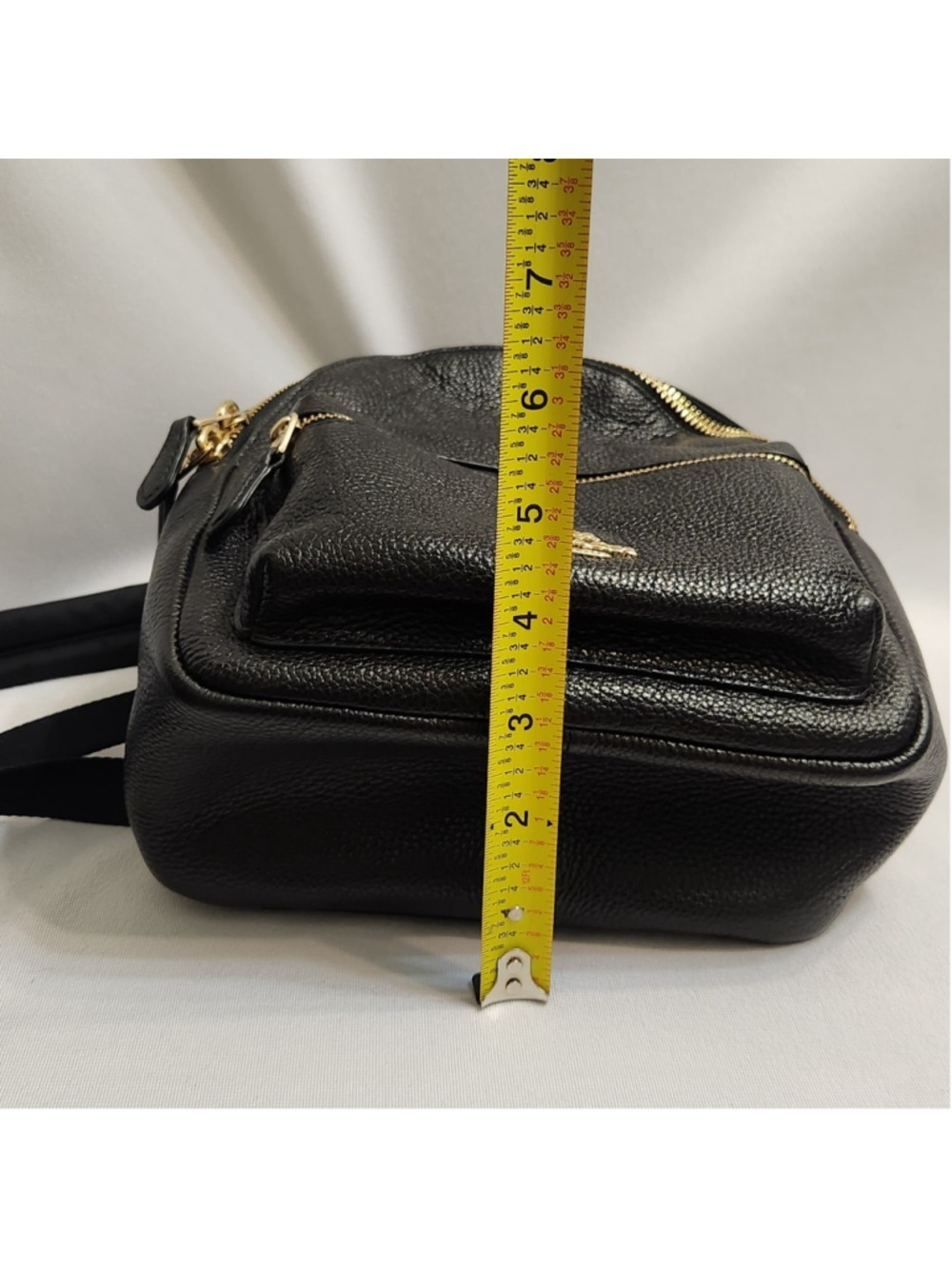 Coach Taylor Small Black Pebble Leather Backpack - Picture 12 of 15